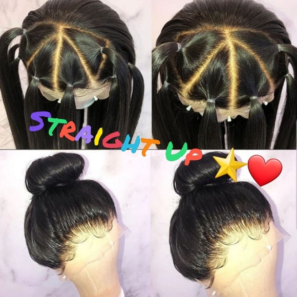 Brazilian Remy Human Straight Hair Lace Wigs with main image 5